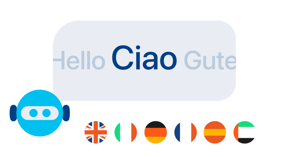 decorative image representing languages spoken by ai receptionist